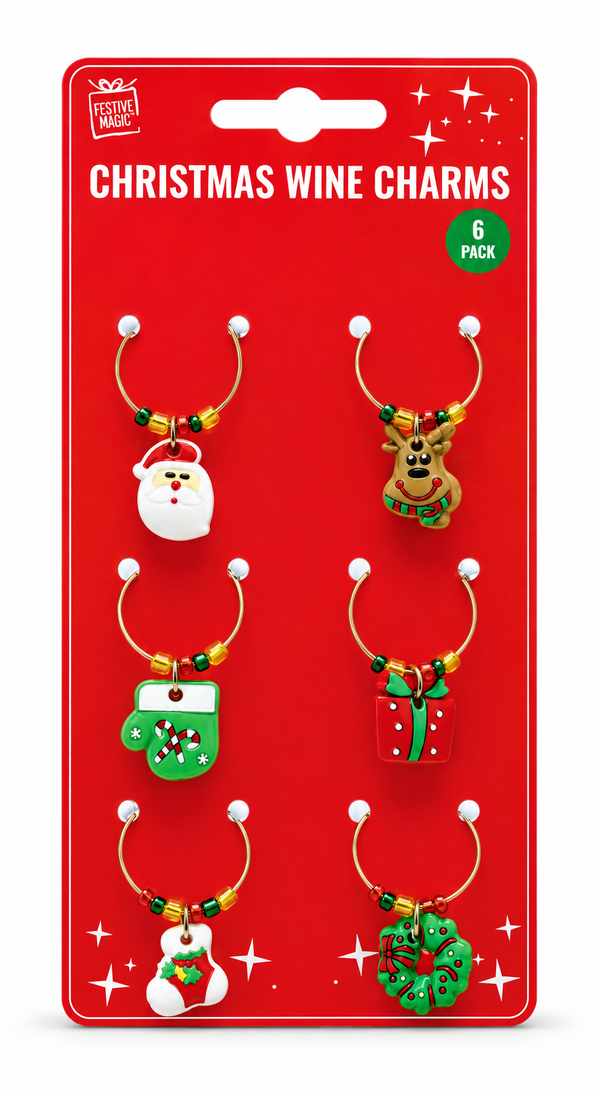 Christmas Wine Charms – 6 Pack