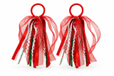 Christmas Organza Ribbon Hair Ties – 2 Pack