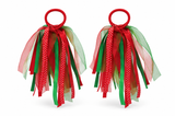 Christmas Organza Ribbon Hair Ties – 2 Pack