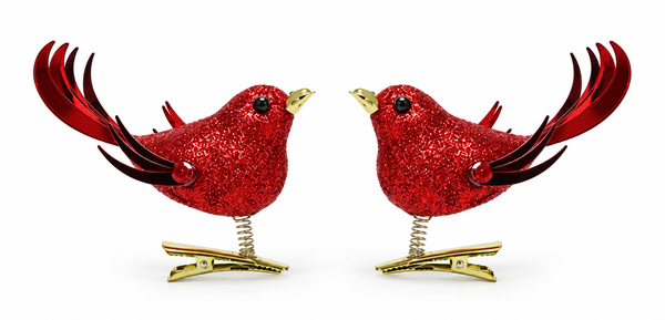 Clip-On Glitter Bird Decorations – 2 Pack