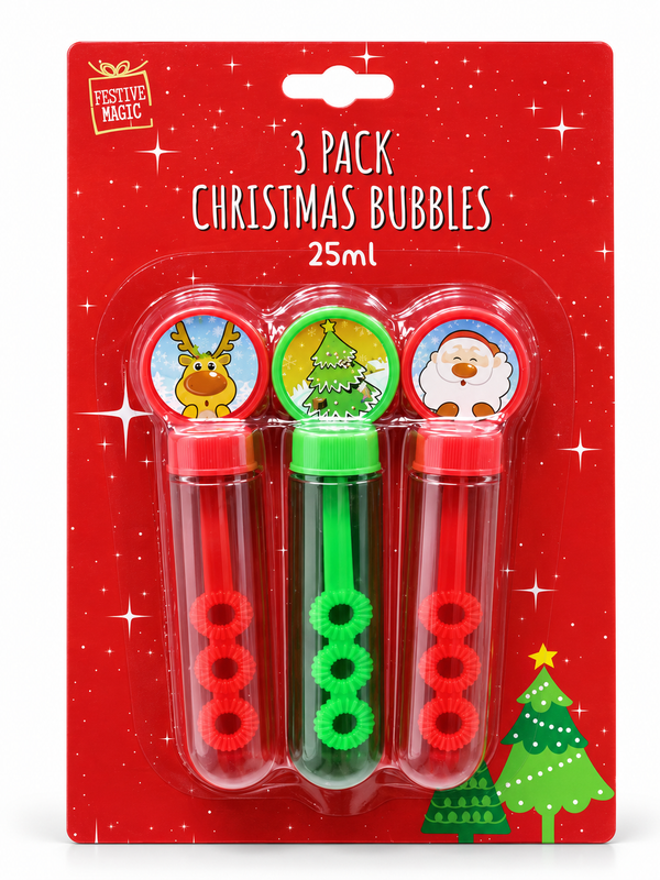 Christmas Bubble Tubes – 25mL, 3 Pack