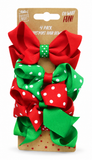 Christmas Ribbon Bow Hair Clips – 4 Pack