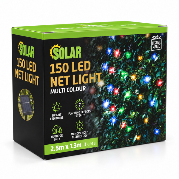 Solar LED Net Lights 150 – Multicolour