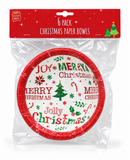 Christmas Paper Dessert Bowls – 6 Pack