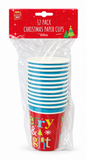 Christmas Paper Cups – 12 Pack, 250mL
