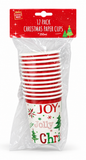 Christmas Paper Cups – 12 Pack, 250mL