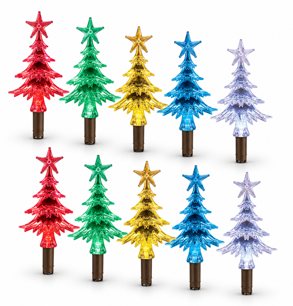 Solar Mini Christmas Tree Path Lights – 10 Piece Set