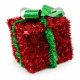 3D Tinsel Present Decoration with Bow
