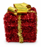 3D Tinsel Present Decoration with Bow
