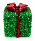 3D Tinsel Present Decoration with Bow