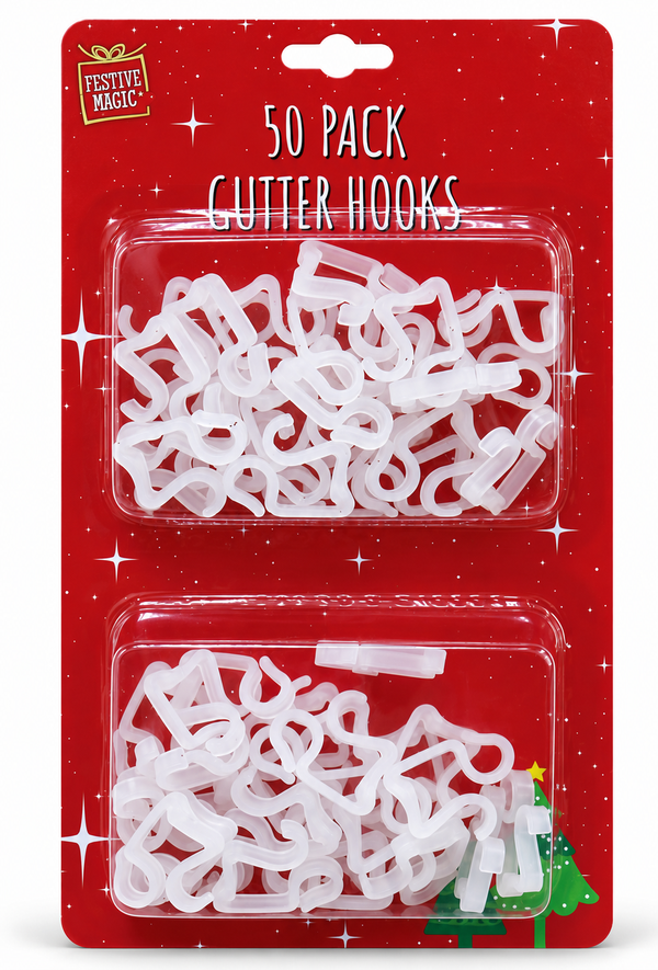 Christmas Light Gutter Hooks – 50 Pack