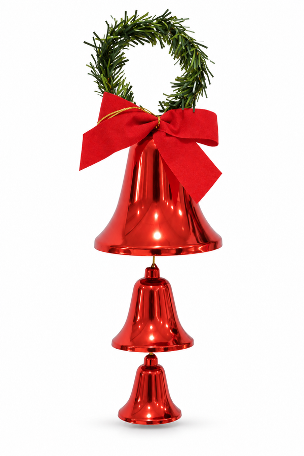 Hanging Christmas Bells with Bow