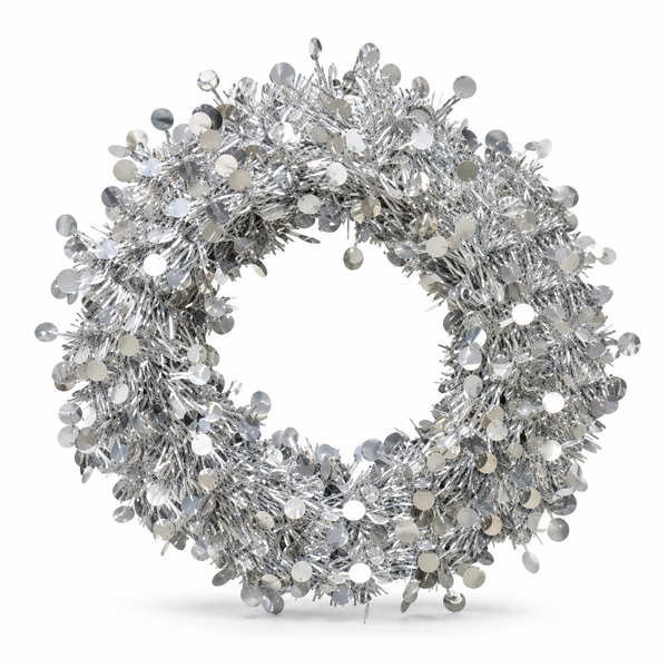 Wavy-Cut Tinsel Christmas Wreath