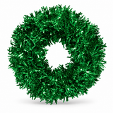 Wavy-Cut Tinsel Christmas Wreath