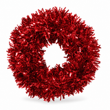 Wavy-Cut Tinsel Christmas Wreath