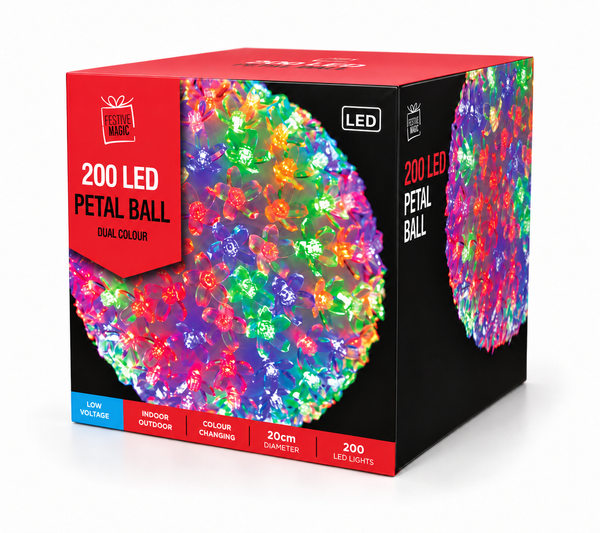 Colour-Changing LED Petal Ball 20 cm