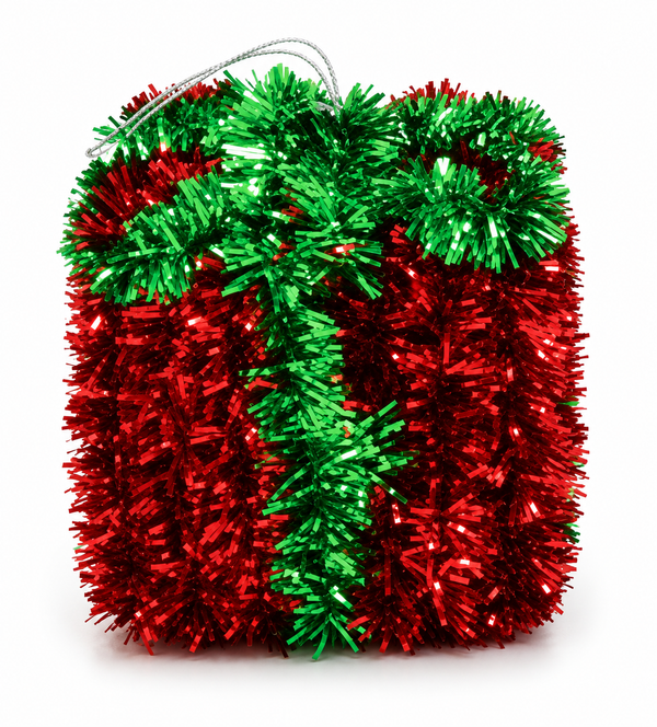 Tinsel Hanging Present Decoration – 6 cm