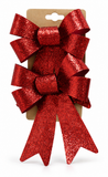 Medium Glitter Christmas Bows - 2 Pack