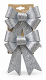 Medium Glitter Christmas Bows - 2 Pack