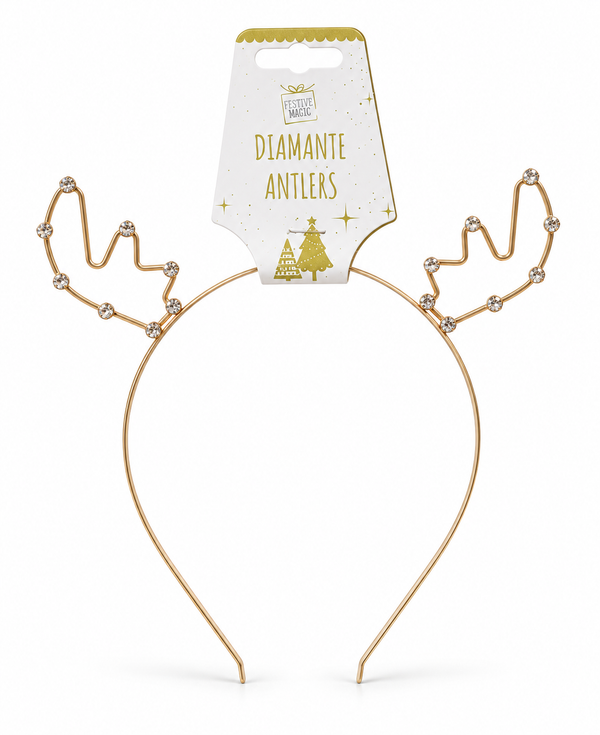 Diamante Reindeer Antler Headband