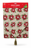 Vintage Glitter Christmas Table Runner – 180 × 33 cm