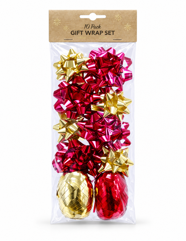 Two-Tone Gift Wrapping Set - 10 Pack