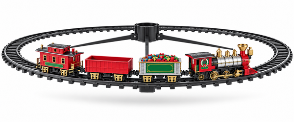 Aerial Tree-Circling Christmas Train Set