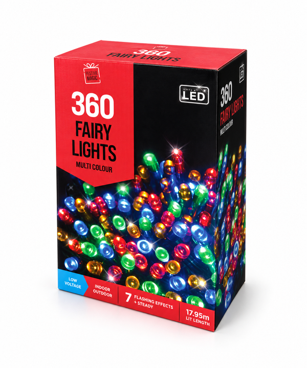 Multicolour Flashing LED Fairy Lights – 360 Lights