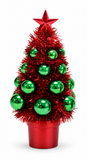 Mini Tinsel Christmas Tree with Baubles 16 cm