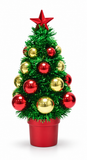 Mini Tinsel Christmas Tree with Baubles 16 cm