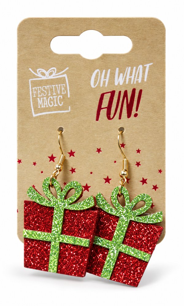 Glitter Christmas Earrings