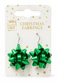 Christmas Metal Bow or Star Earrings