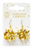 Christmas Metal Bow or Star Earrings