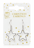 Christmas Metal Bow or Star Earrings
