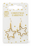 Christmas Metal Bow or Star Earrings