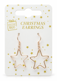 Christmas Metal Bow or Star Earrings