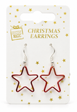 Christmas Metal Bow or Star Earrings