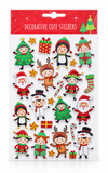 Cute Embossed Christmas Character Stickers