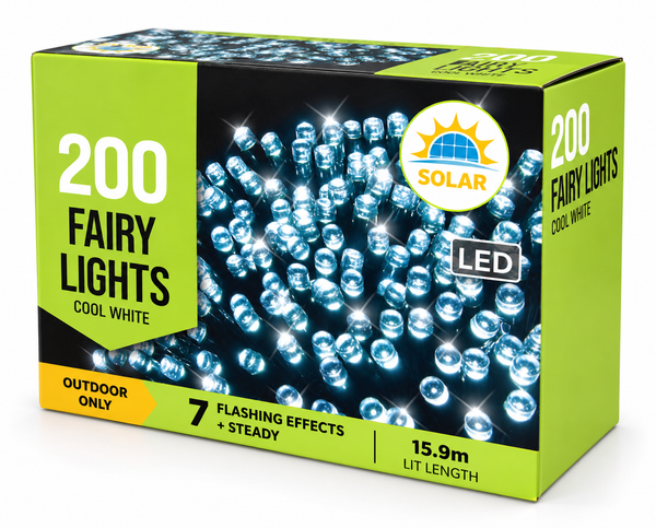 Solar LED Fairy Lights 200 – Cool White