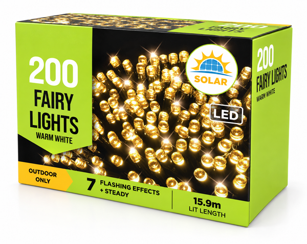 Solar LED Fairy Lights 200 – Warm White