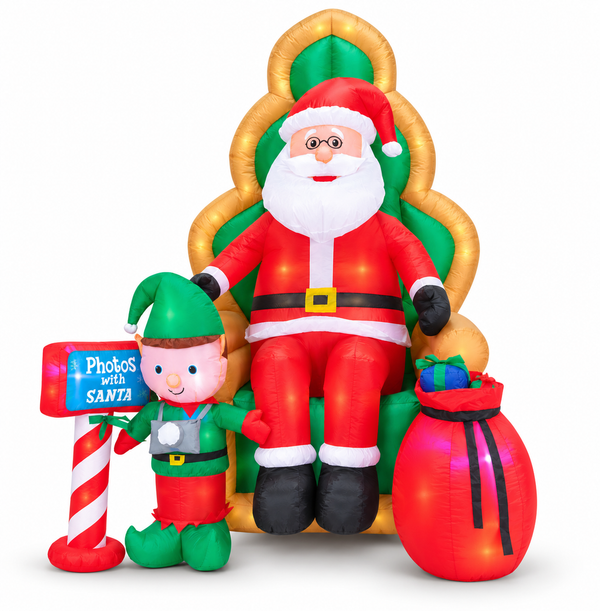 Airpower Santa On Chair With Elf (1.8M)