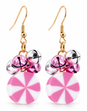 Christmas Pinwheel and Bell Earrings