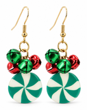 Christmas Pinwheel and Bell Earrings