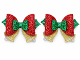 Glitter Christmas Bow Hair Clips – 2 Pack