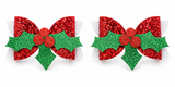 Glitter Christmas Bow Hair Clips – 2 Pack