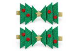 Glitter Christmas Bow Hair Clips – 2 Pack