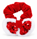 Christmas Sequin Bow Scrunchie