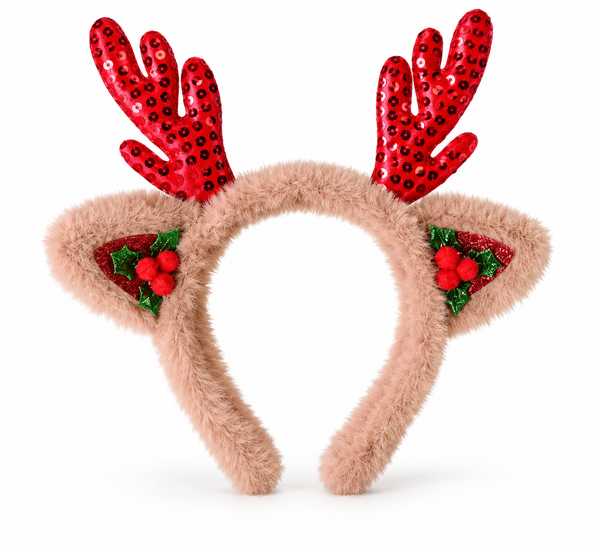 Plush Reindeer Antler Headband