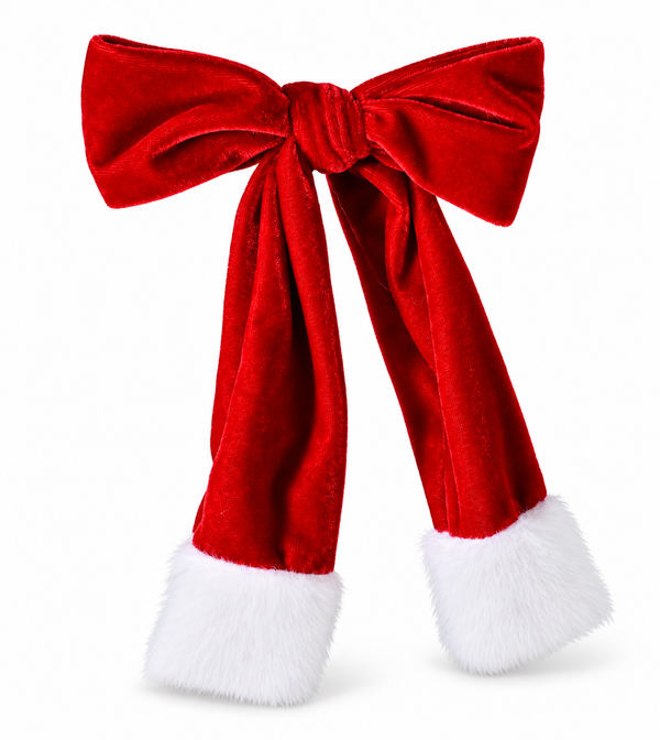 Santa Bow Hair Clip