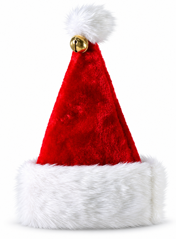 Chunky Plush Santa Hat with Big Bell